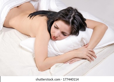 Beautiful girl sleep on bed