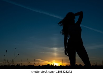 Beautiful Girl On Sunset Stock Image Image Of Powerful   107909967