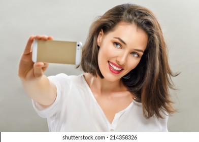 A Beautiful Girl Taking Selfie