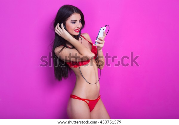 Video lingerie girl in Lingerie Stock
