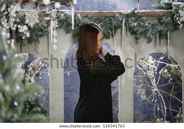 Beautiful Girl Winter Enchanted Forest Stock Photo Edit Now