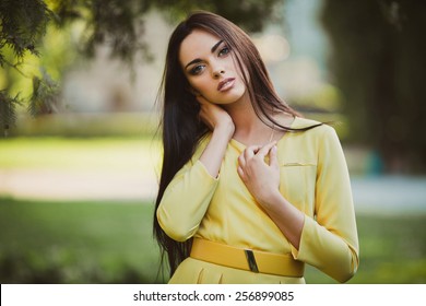 Beautiful Girl In Yellow Dress