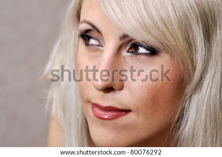 Beautiful glamorous girl portrait, close-up view