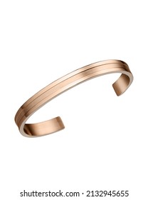 Beautiful gold bracelet on a hand, popular gold bracelet isolated on a white background for women and men. Fashion woman