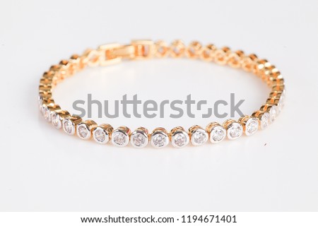 Beautiful golden Bracelet with diamonds