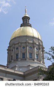 Beautiful Golden Capitol Dome In Atlanta, Georgia, USA