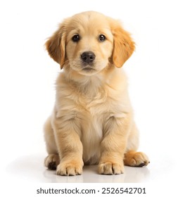 beautiful golden Retriever cute puppy dog on white background - Powered by Shutterstock