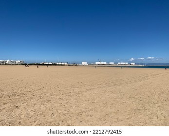 Beautiful Golden Sandy Beach Of Tangier, Morocco. September 30th 2022