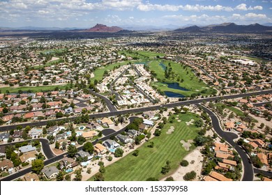 Beautiful Golf Course Near Red Mountain In East Mesa, Arizona