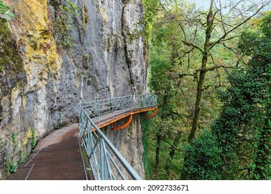 Beautiful Gorges du Fier, river canyon in France near Annecy Lake. - Shutterstock ID 2092733671