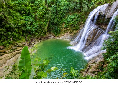Beautiful Gozalandia Waterfall in San Sebastian Puerto Rico at daylight