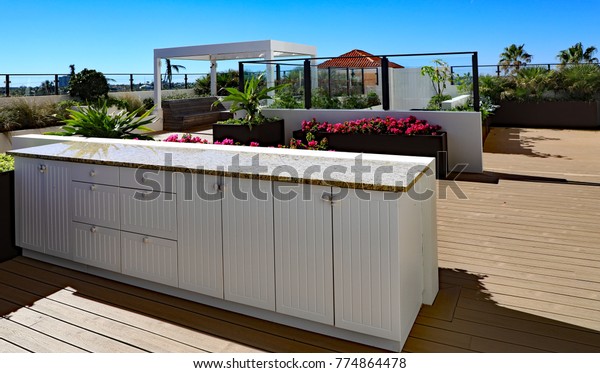 Beautiful Granite Countertop On White Cabinet Stock Photo Edit