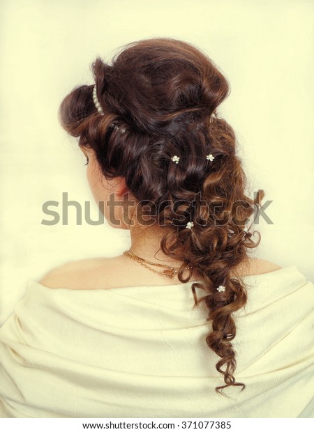 Beautiful Greek Hairstyle Long Hair Stock Photo Edit Now