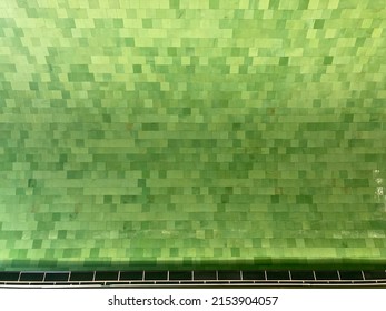 Beautiful Green Ceramic Glazed Tile Ceiling Barrel Vault Belle Isle Aquarium Detroit Albert Kahn Black Subway Tile Wall Pattern Background