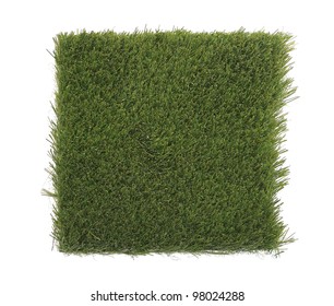 Beautiful Green Grass Patch Isolated On White Background For Your Project