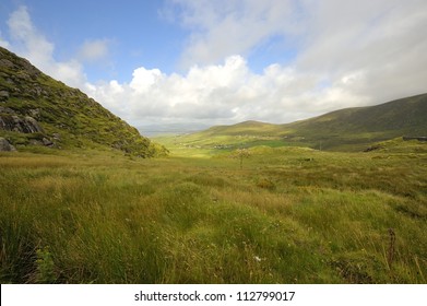 A Beautiful Green Mountain Landscape On Dingle Peninsula, Ireland