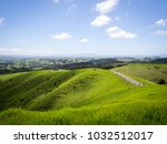 Beautiful Green New Zealand Landscape over a Farm Looking Out to Whangarei Heads and Ruakaka