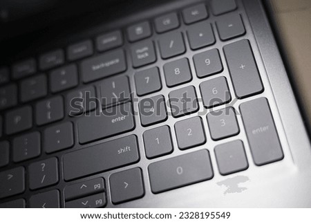 Beautiful Grey Qwerty Keyboard on A Laptop