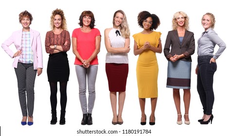 Six Beautiful Models Women Stand On Stock Photo (Edit Now) 39430528