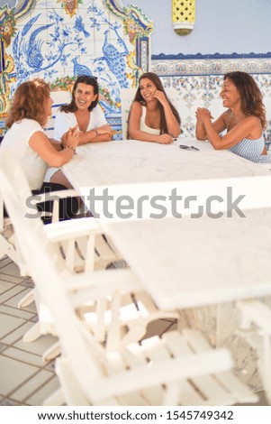 Group of people having fun in a summer day