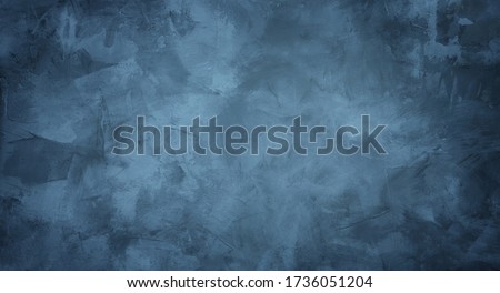 Beautiful grunge grey blue background. Panoramic abstract decorative dark background. Wide angle rough stylized mystic texture wallpaper with copy space for design.