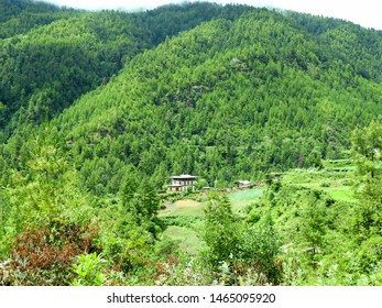 Beautiful Haa Valley In Bhutan Surrounded From All Side By  Green Environment. Bhutan Is The Only Carbon Negative Country In The World 