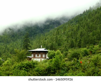 Beautiful Haa Valley In Bhutan Surrounded From All Side By  Green Environment. Bhutan Is The Only Carbon Negative Country In The World 