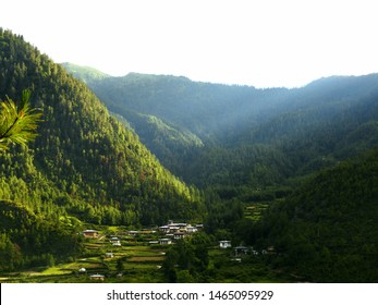 Beautiful Haa Valley In Bhutan Surrounded From All Side By  Green Environment. Bhutan Is The Only Carbon Negative Country In The World 