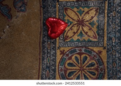 Beautiful Hagia Sofia Mosque in Istanbul, Turkey, also marked as one of Asian 7th wonders -interior christian mosaic detal - Powered by Shutterstock