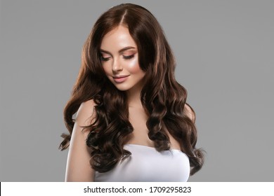 Beautiful Hair Skin Woman Beauty Female Portrait Natural Make Up Long Hair