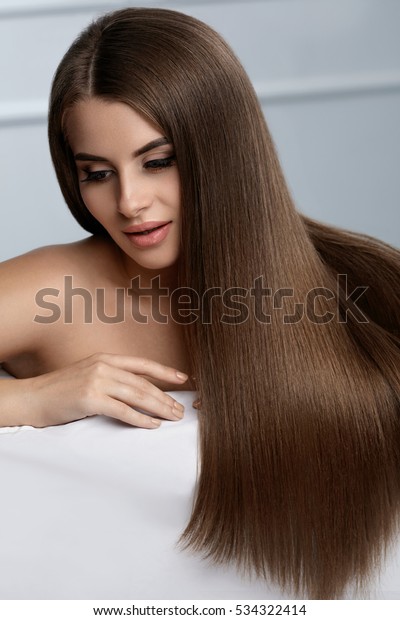 Beautiful Hair Woman Model Healthy Smooth Stockfoto Jetzt