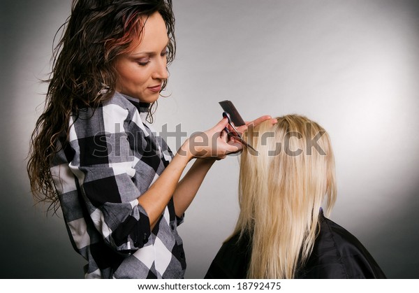 Beautiful Hairdresser Working Blonde Stock Photo 18792475 | Shutterstock