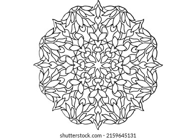 beautiful hand drawn mandala to be colored relaxing - Shutterstock ID 2159645131