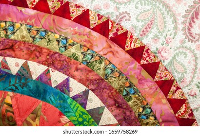 beautiful handmade quilt in bright colors