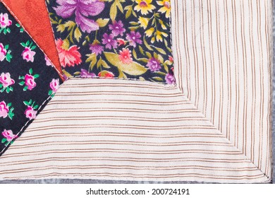 Beautiful Handmade Quilts. Isolated On A White Background.