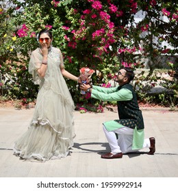 Beautiful And Happy Couple Pre Wedding Photoshoot