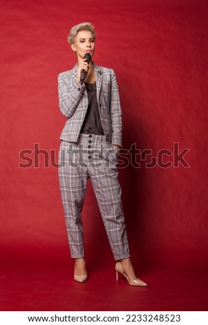 Similar – Image, Stock Photo girl office worker in men’s business suit