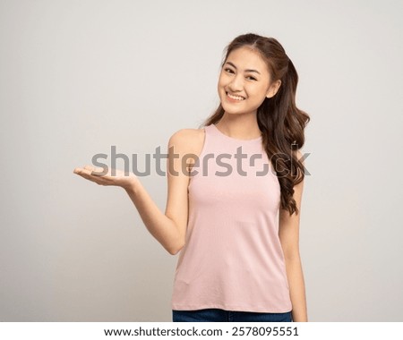 Similar – Image, Stock Photo Lady aged 20-25 standing on a wooden pier by a pond watching the sunset over the town of Oostende, western Belgium. Dramatic red-orange sky