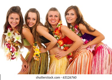 Beautiful Hawaiian Hula Dancer Girls