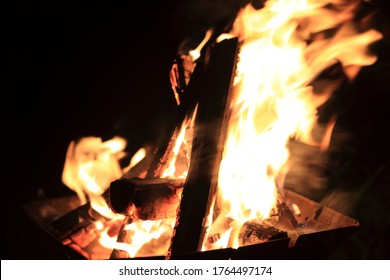 Beautiful healing bonfire at the camp - Shutterstock ID 1764497174