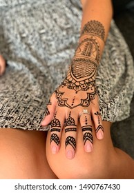 Beautiful Henna Design Tattoo Hands Stock Photo Edit Now