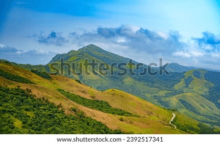 beautiful hills cape in Chikmagalur Baba Budangiri hills near Manikyadhara falls, Karnataka