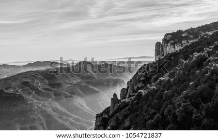 Similar – Landscape with views from the Montserrat mountain in Barcelona