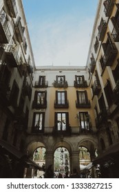 Beautiful Historic Inner Courtyard in Barcelona Spain
