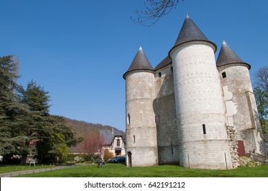 The Beautiful And Historical Tourelles Castle Which Built In 1196 By Philippe Augustus. It Was A Bridgehead Meant To Defend The Town Of Vernon Located On The Border Of The Duchy Of Normandy.