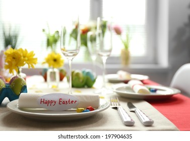 Beautiful Holiday Easter Table Setting 