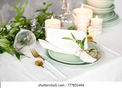 Beautiful holiday table setting 
