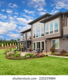 Beautiful Home Exterior On Sunny Day