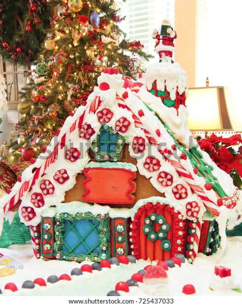 Beautiful Homemade Christmas Gingerbread House Holiday Food And