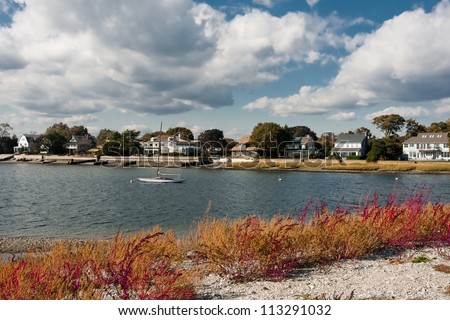 Beautiful homes along the coastline in Westport, CT